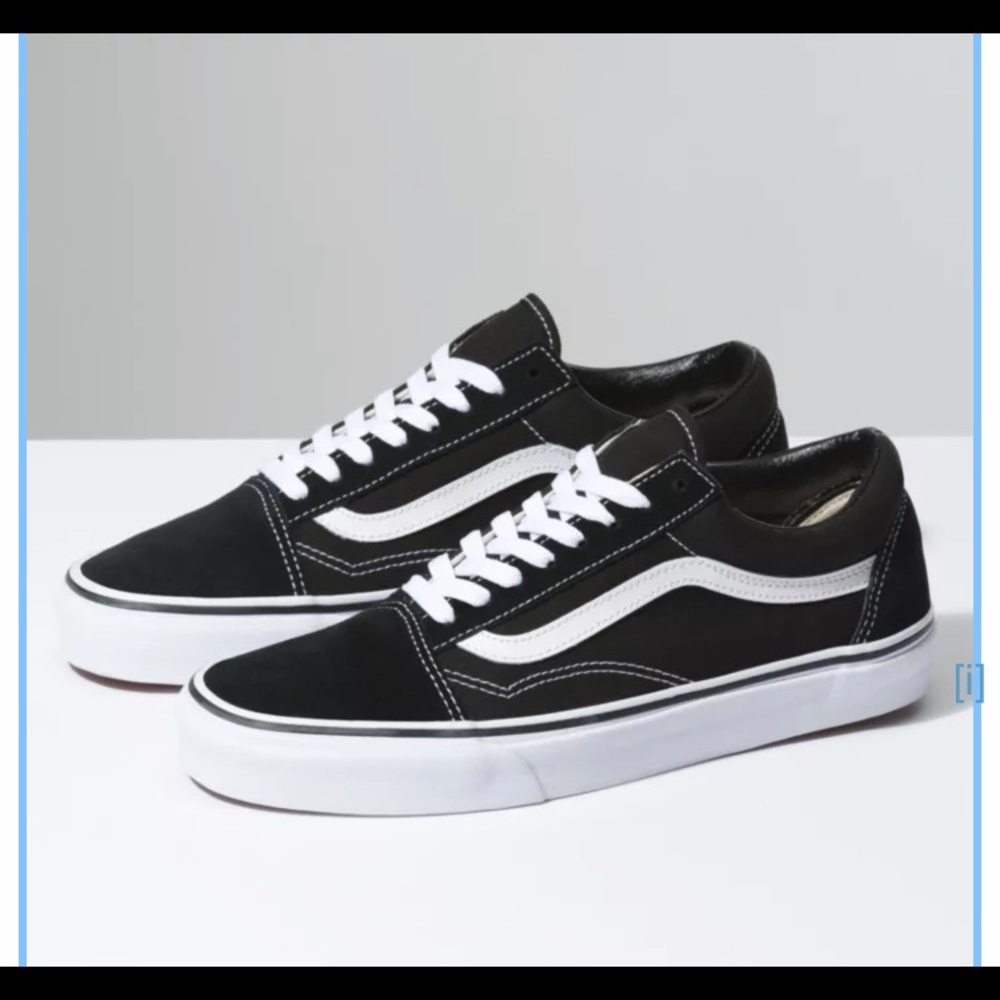 Old skool Black and white lace- up vans